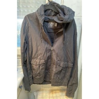 blouson coupe-vent mi-saison avec capuche gris H&M HOMME XL