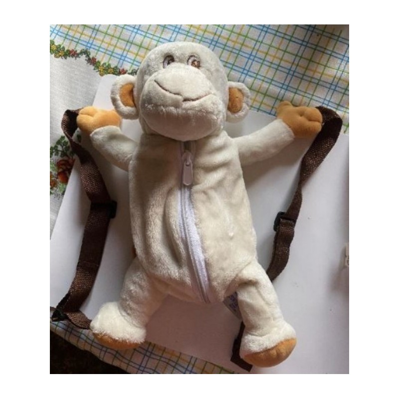 sac à dos peluche singe enfant hauteur 34 cm Sandy