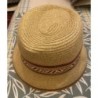 chapeau de paille mixte beige assorti taille 52 LH non porté