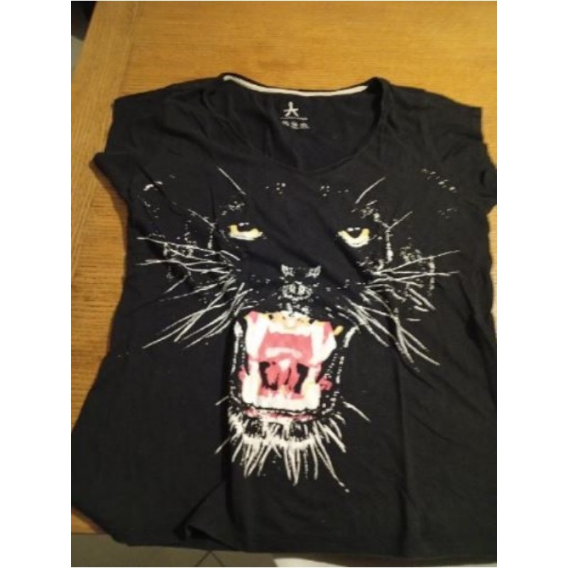 Tee shirt noir tigre 44