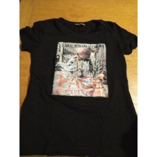 Tee shirt noir bonnet rose...