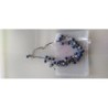 Collier fantaisie perles bleues et blanches