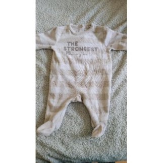 Pyjama rayé beige 3 mois