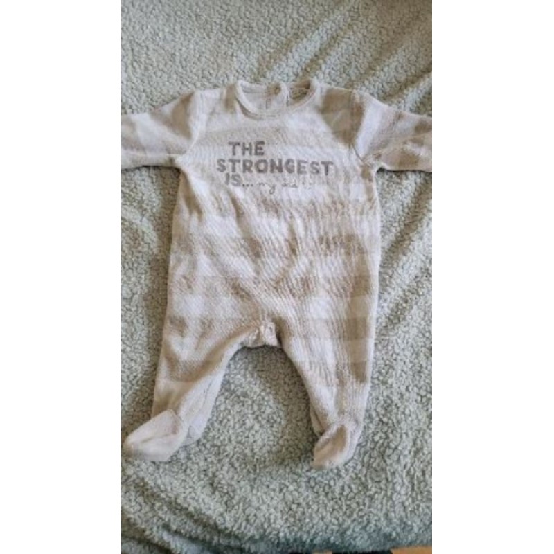 Pyjama rayé beige 3 mois