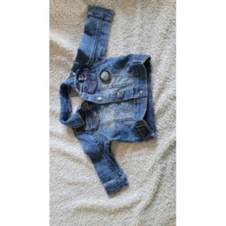Blouson jean vert B 6 mois