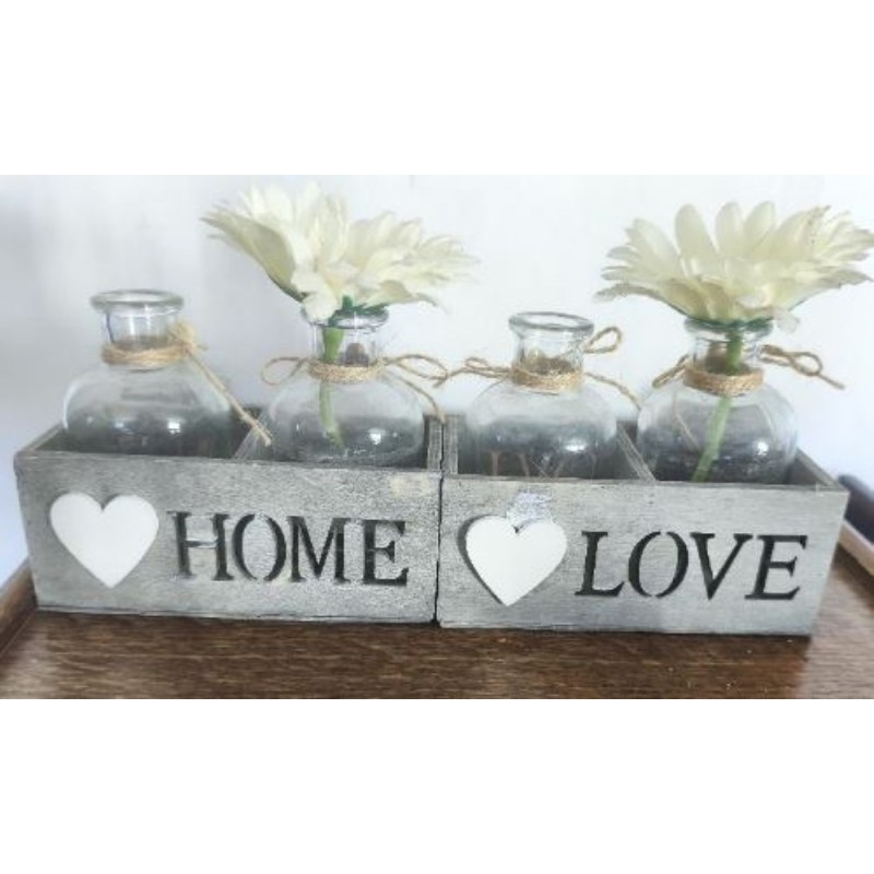 Coffret bois avec 2 fioles 