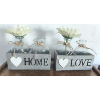 Coffret bois avec 2 fioles 