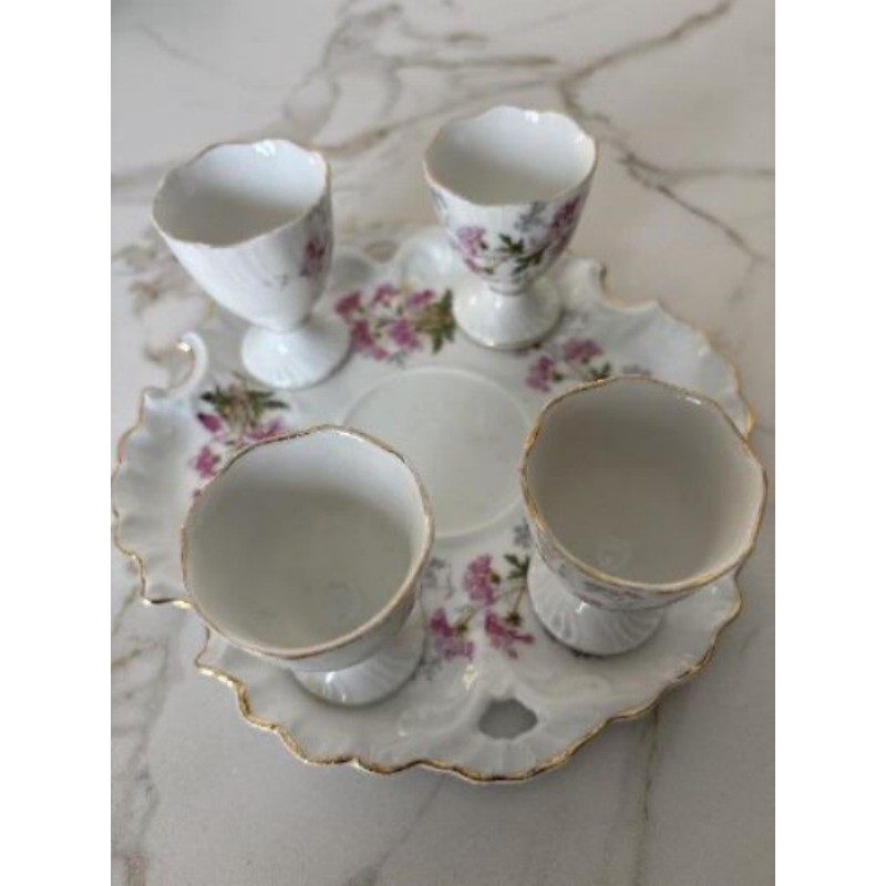 4 coquetiers et plateau 