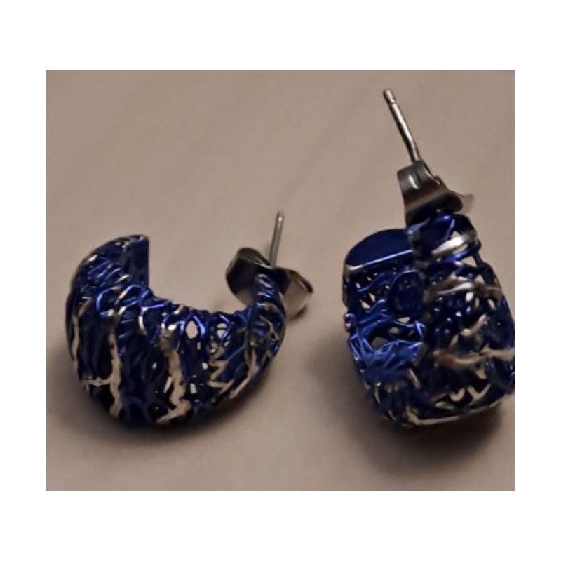 Boucles d'oreilles argent bleu nuit