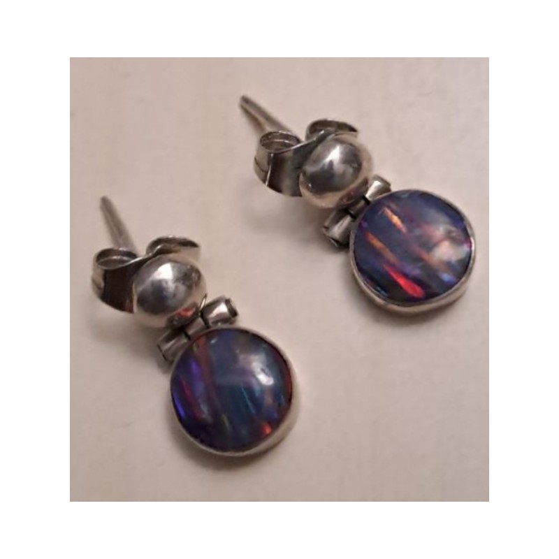 Boucles d'oreilles argent opale 