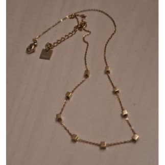 Chaine Zag dorée cubes