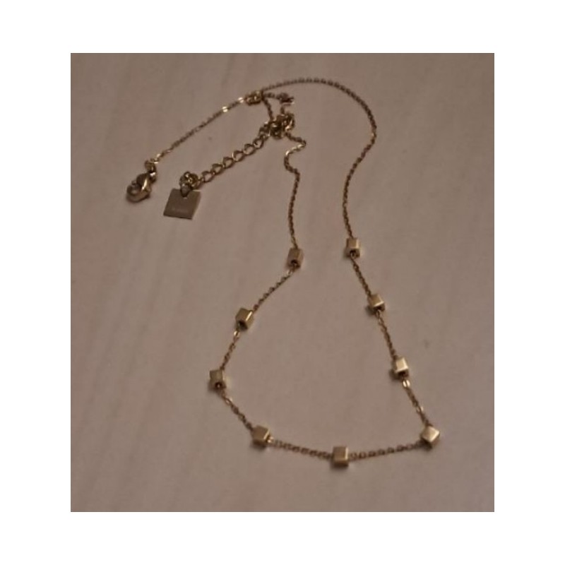 Chaine Zag dorée cubes