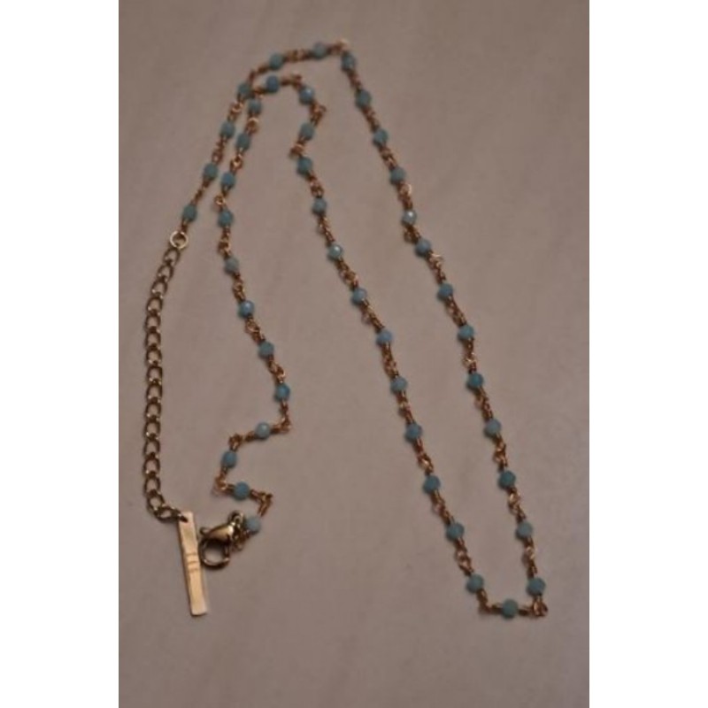 Chaîne Zag perles bleues