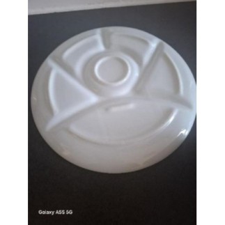 Lot de 5 assiettes à compartiment en véritable porcelaine 