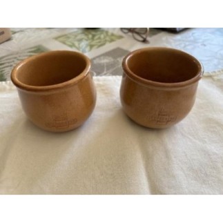 Lot de 2 petits pots marron...