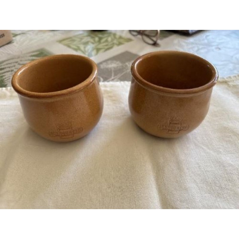 Lot de 2 petits pots marron Lanquetot 