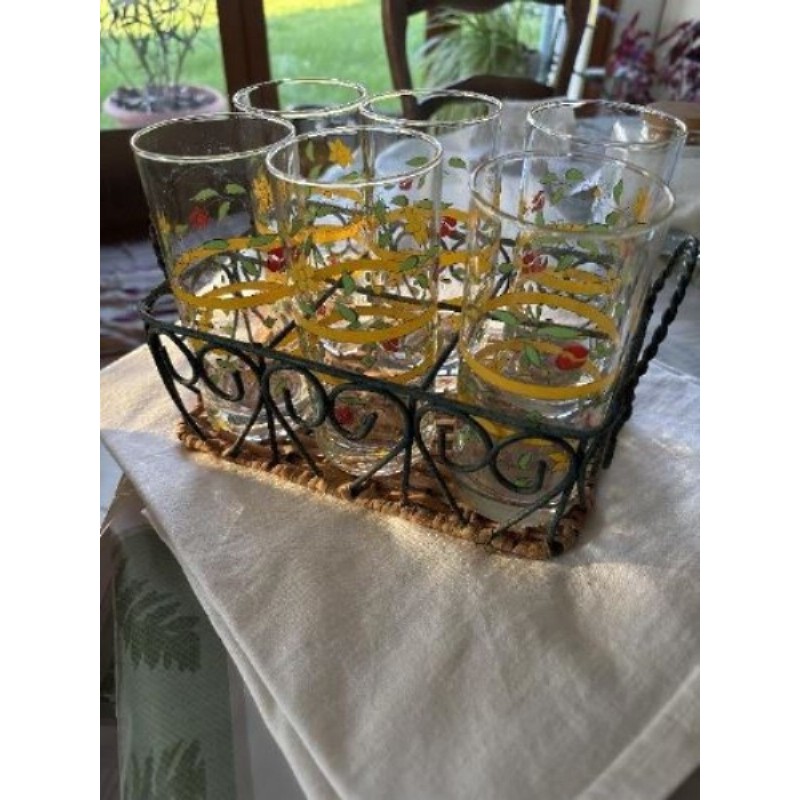 Service à orangeade (desserte + 6 verres haut)