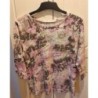 Tee-shirt rose/marron manches 3/4 - T42/44