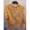 Corsage ML Blanche Porte palmiers jaune et blanc T42