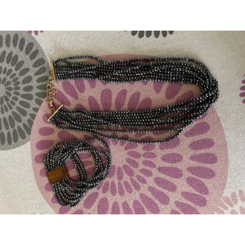 BIJOUX VICTORIA : COLLIER + BRACELET PERLES DE ROCAILLE