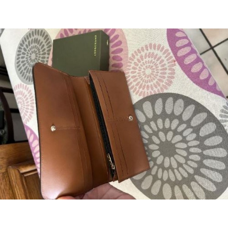 LONGCHAMP : PORTEFEUILLE/COMPAGNON CUIR MARRON CLAIR **NEUF**