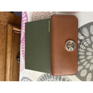 LONGCHAMP : PORTEFEUILLE/COMPAGNON CUIR MARRON CLAIR **NEUF**