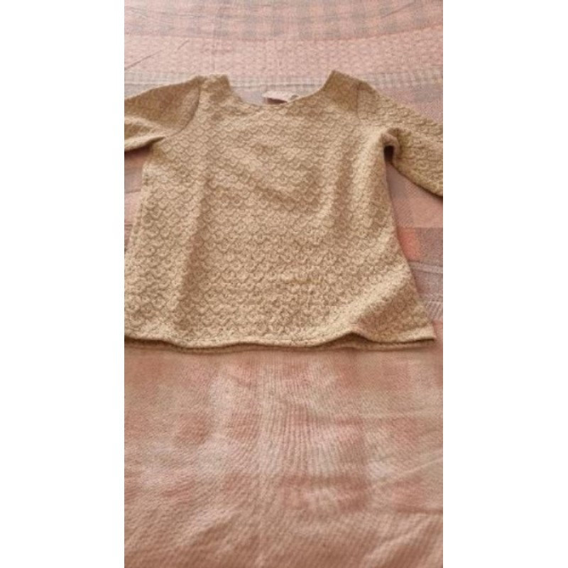Pull mi manche beige T M camaïeu 