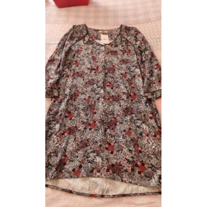 Robe noir grise rouge T 38 camaïeu 