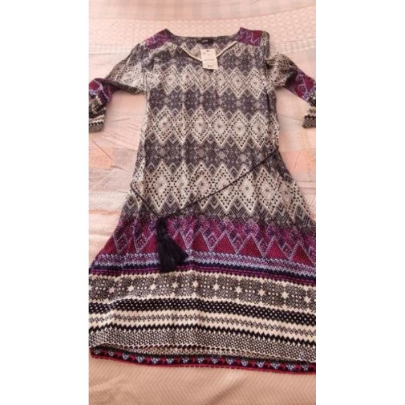 Robe grise violette noir T 38 mim