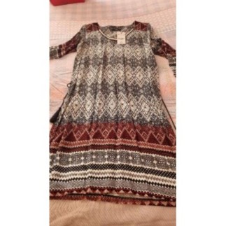 Robe noir blanc marron T 38...