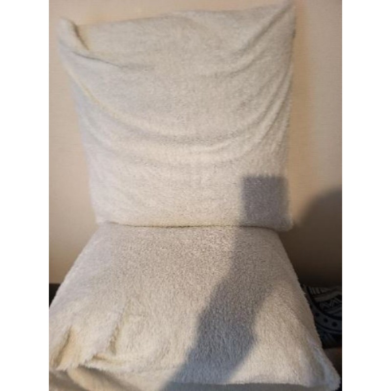 Housse de cousin blanc doux 63x63cm