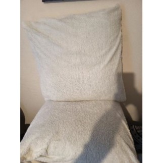 Housse de cousin blanc doux 63x63cm