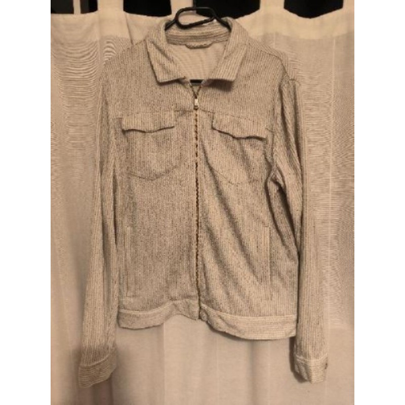 Homme Veste légère rayée bleu ciel crème . Zara. TM 