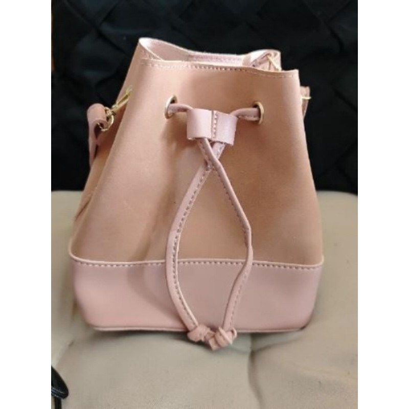 Petit Sac bourse rose+ porte monnaie 