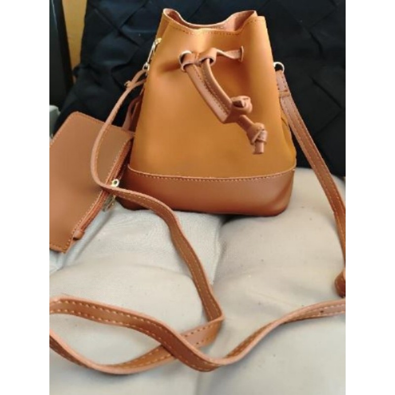 Petit sac bourse + porte monnaie camel