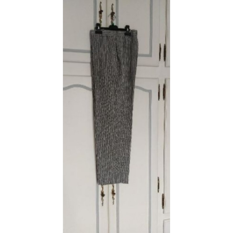 Pantalon homme gris rayé taille S