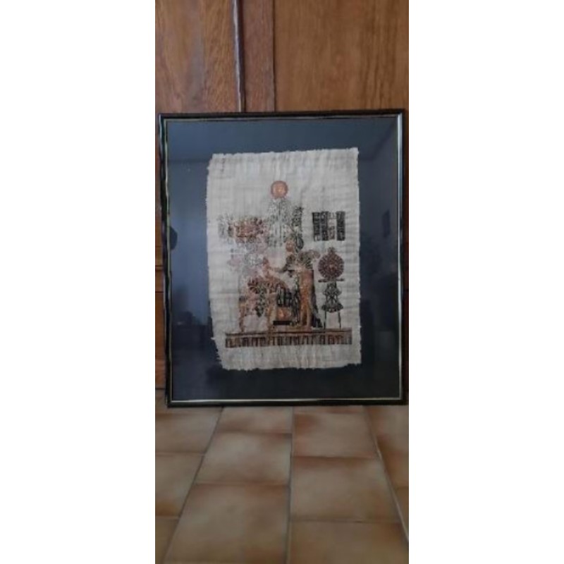 tableau motif égyptien sur véritable papyrus 69 cm x 84 cm