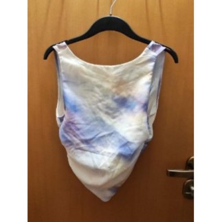 Haut violet blanc dos nu...