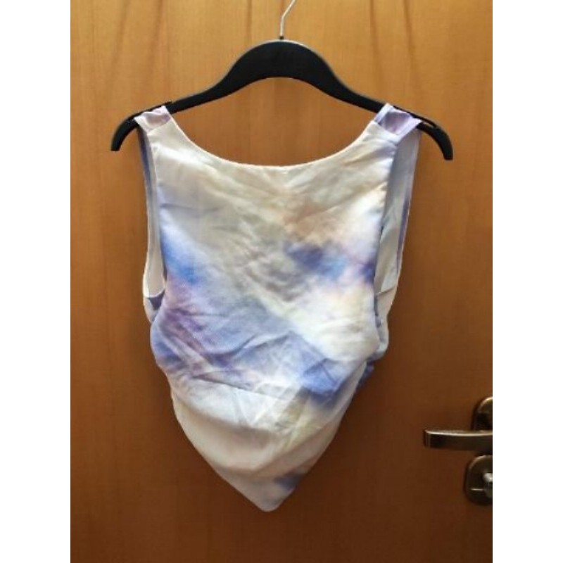 Haut violet blanc dos nu H&M     S 
