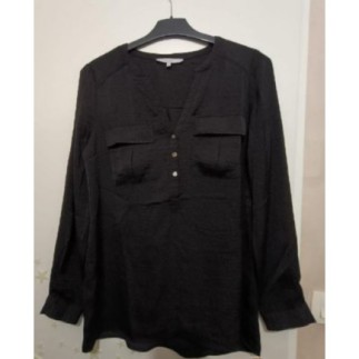 Chemisier satiné noir  - 3...