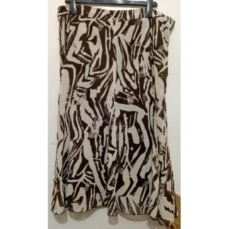 Jupe semi longue beige et...