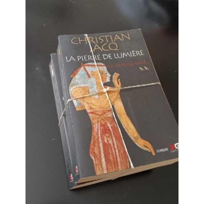 Livres Christian Jacq - La Pierre de Lumière (2 tomes) La femme sage et Paneb l'ardent (lot de 2 liv