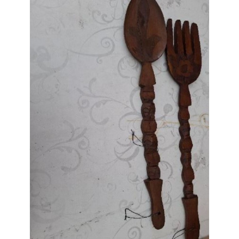 Gde cuillère et Fourchette bois Antilles