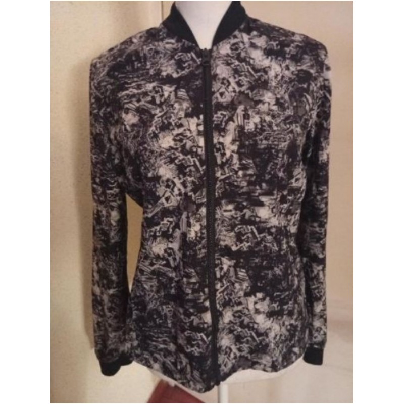 Veste femme sport crivit imprimé gris et noir 42/44