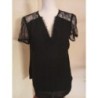 Petit haut noir  dentelle Kiabi talle M