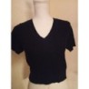 Petit tricot noir col v fashion taille U