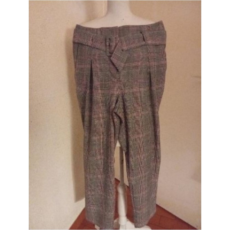 Pantalon a carreaux rouge et gris taille haute Kiabi taille 44