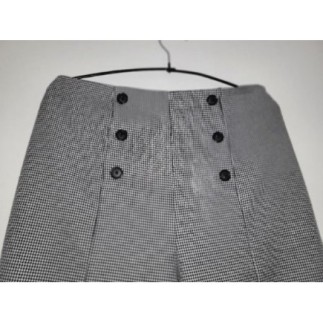 Pantalon KIABI T40 pied de poule gris et blanc 