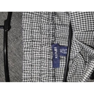 Pantalon KIABI T40 pied de poule gris et blanc 