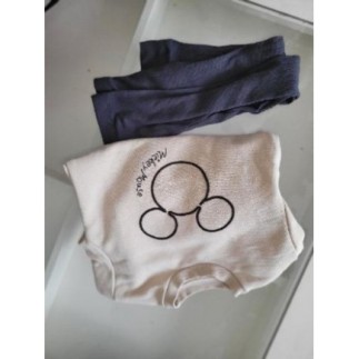 Ensemble Mickey garçon 18-24 mois beige et gris 2 pièces neuf
